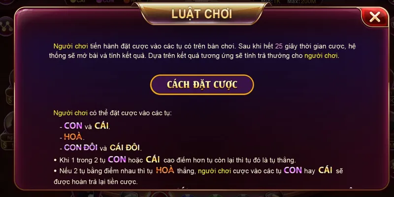 Luật chơi chi tiết, đầy đủ